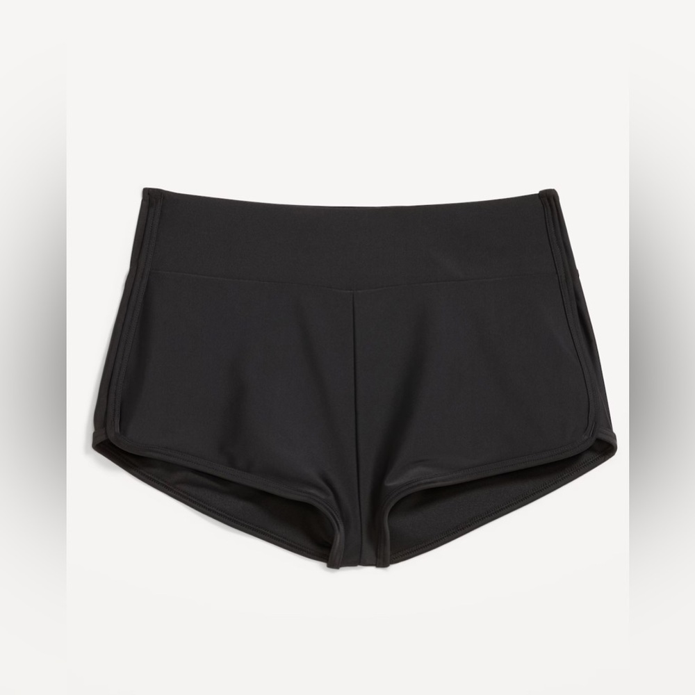 🆕 Old Navy Women’s High-Waisted Matte Swim Shorts Black L 12-14 - Picture 4 of 15